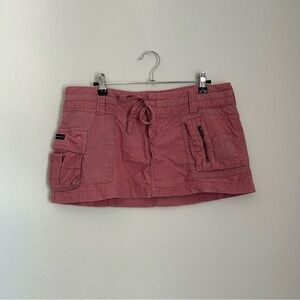 Abercrombie & Fitch Y2K Pink Corduroy Cargo Mini Skirt
